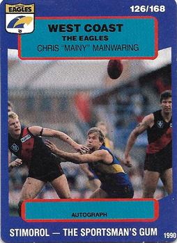 1990 AFL Scanlens Stimorol #126 Chris Mainwaring Front
